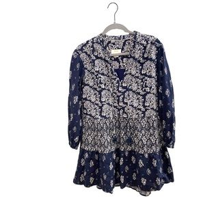 Maeve by Anthropologie blue paisley boho dress small